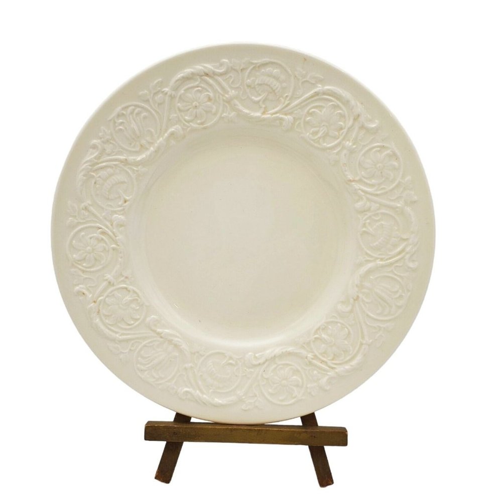 Wedgwood Patrician Etruria & Barlaston Crème Embossed Salad Plates, Set Of 2  8"